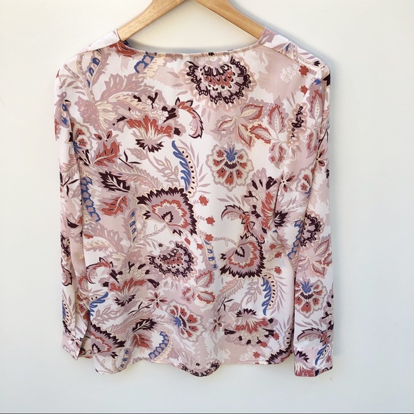 Basque 12 Pink Long Sleeve Lightweight Faux Wrap Blouse Top Workwear Business - Picture 4 of 8